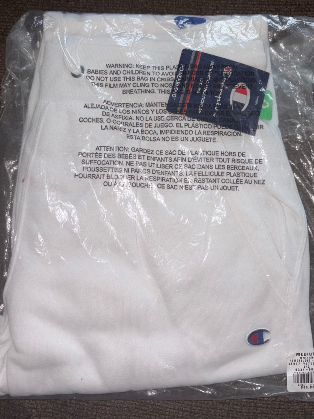 White Champion Sweatpants